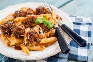 Penne Pasta and Meat Balls